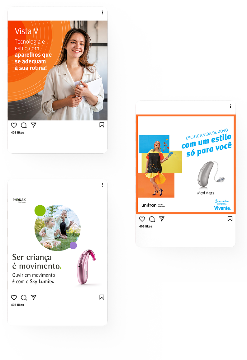 Imagem mostrando a campanha de branding e marketing digital da sonova para aparelhos auditivos.